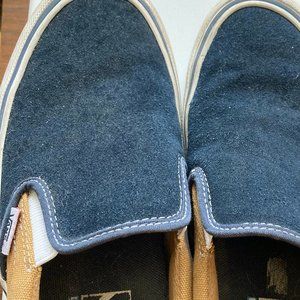 Vans Blue Suede Slip Ons